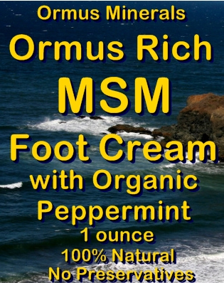 Ormus Minerals -Ormus Rich MSM Foot Cream with Organic Peppermint