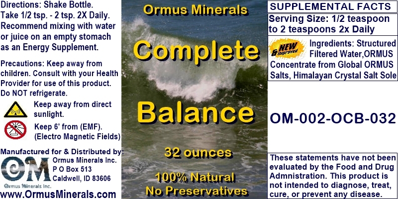 Ormus Minerals - Complete Balance